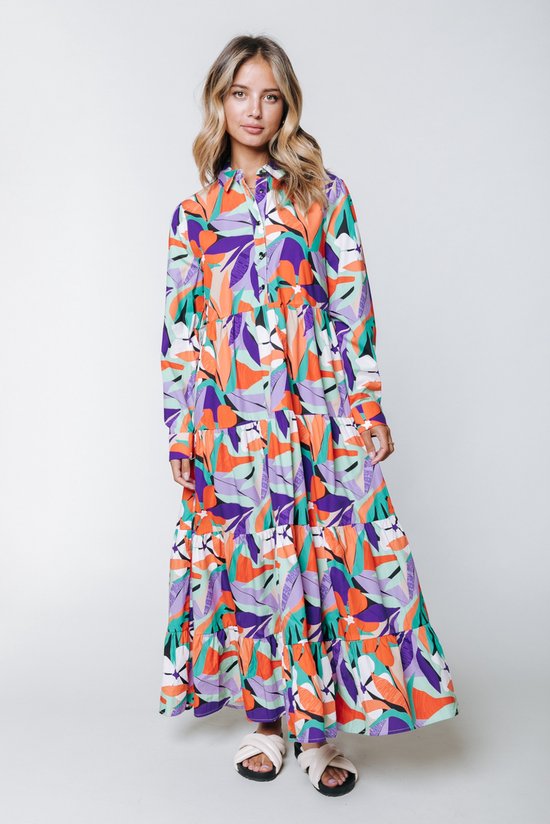 Colourful Rebel Vianne Big Flower Maxi Dress - L