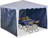 Relaxdays zijwanden partytent - 2x3 m - set van 3 - tuintent zeilen - waterdicht - blauw