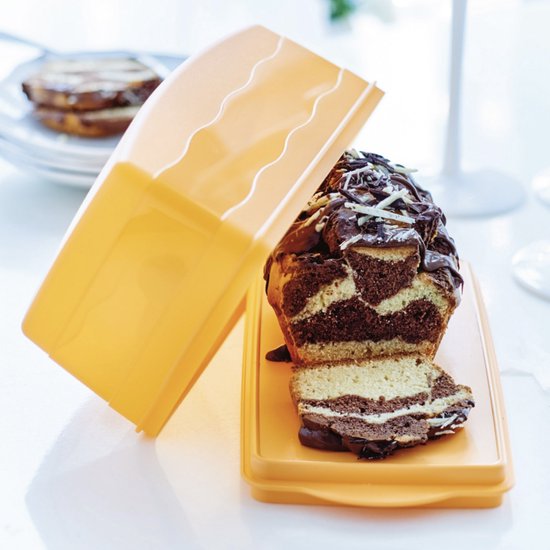 Tupperware Trendy Cake Box Oranje - Boîte de rangement rectangulaire pour gâteaux