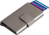 Figuretta Leren Cardprotector RFID Compact Creditcardhouder - Dames en Heren - Grijs