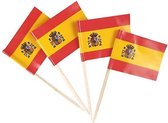 Akyol - 10 x cocktailprikkers Spaanse vlag - cocktailprikkers vlag - party prikkers - Spanje prikker - pizza- verjaardag – Spanje - Prikkers–feestprikkers – feest
