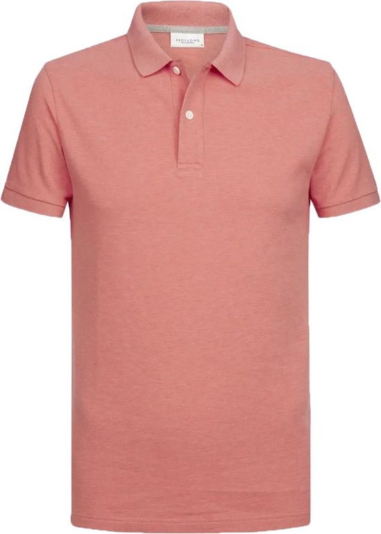 Profuomo - Polo Roze Melange - Modern-fit - Heren Poloshirt Maat S