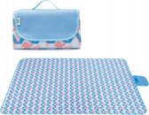 Strand Picknickmat - 145x200 cm- Waterdicht - Blauw/Flamingo Motief - Picknickkleed