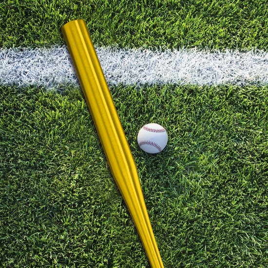 Relaxdays honkbalknuppel aluminium - goud - baseball knuppel 34 inch - baseball bat 86 cm - Relaxdays