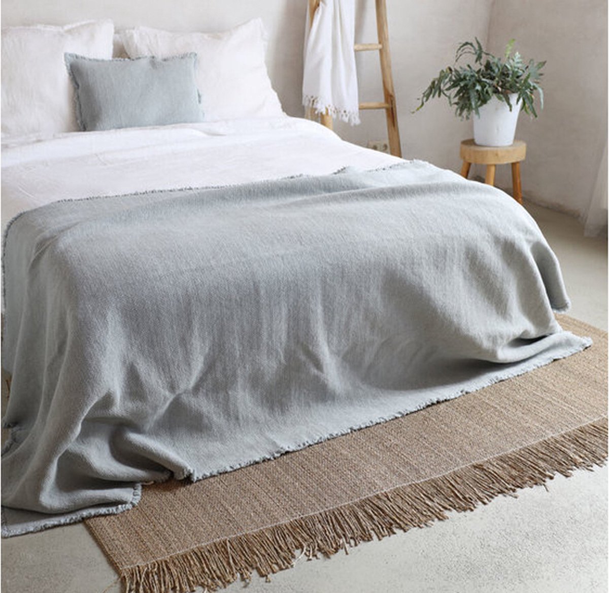 House in Style plaid Patara blue grey - 140x260 cm