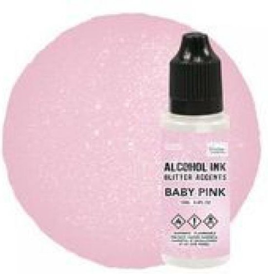 Alcohol Ink Glitter Accents Baby Pink