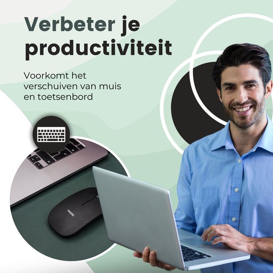 WURK Professional Desk Pad en cuir artificiel - Organisateur de bureau - Avec clip de câble - 80x40 - Vert