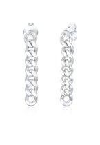 Elli Dames Oorbellen Dames Curb Chain Hanger in 925 Sterling Zilver Verguld