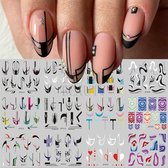 12 Stuks Nagelstickers – Modern – Moderne & Strakke Patronen – Nail Art Stickers