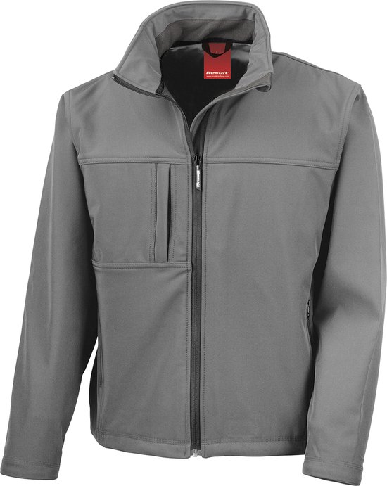 Heren Classic Softshell Outdoorjas Result maat L Workguard Grijs