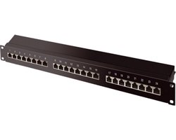 CAT 6A patchpaneel, 19 inch, 24-poorts (1 U)