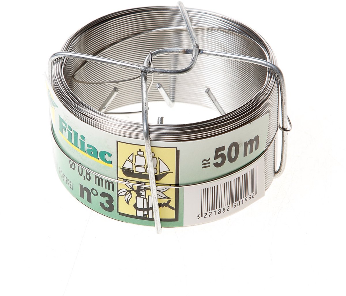 Dx binddraad nr3 0.8mm rvs per rol a 50mtr