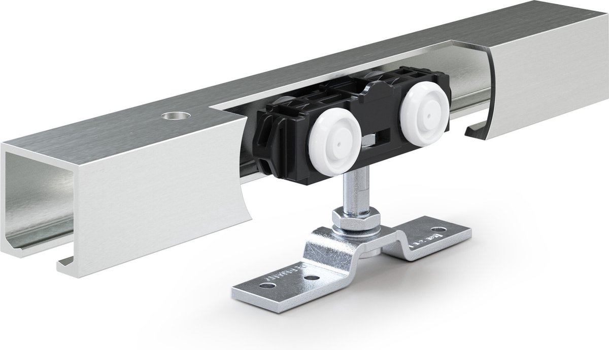 Compleet schuifdeursysteem Geze Rollan 80 NT, totale lengte rail 1800mm, geschikt voor deuren van 500 t/m 920 mm