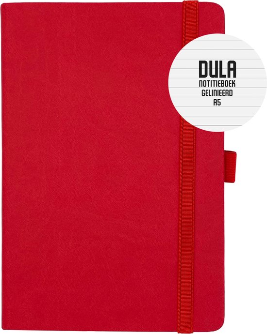DULA A5 Rood gelinieerd met kaft | bol.com