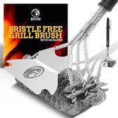 Mountain Grillers borstelloze grillborstel met scherpe schraper - Deze grilldraadborstel reinigt metalen grills zonder schade te veroorzaken