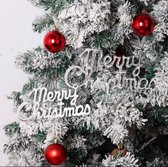 Akyol - Kersthanger -kerstdecoratie -kerstboom -2 stuks -decoratie voor de kerstboom -merry christmas zilver hanger -merry christmas kerstboomhanger zilver-zilver kerstboom hanger merry christmas-kerstboomhanger kerst-Kerstboom Decoratie-Kerstsfeer-