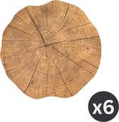 Placemat TOGO TREE TRUNK, SET/6, dia 38cm, wood