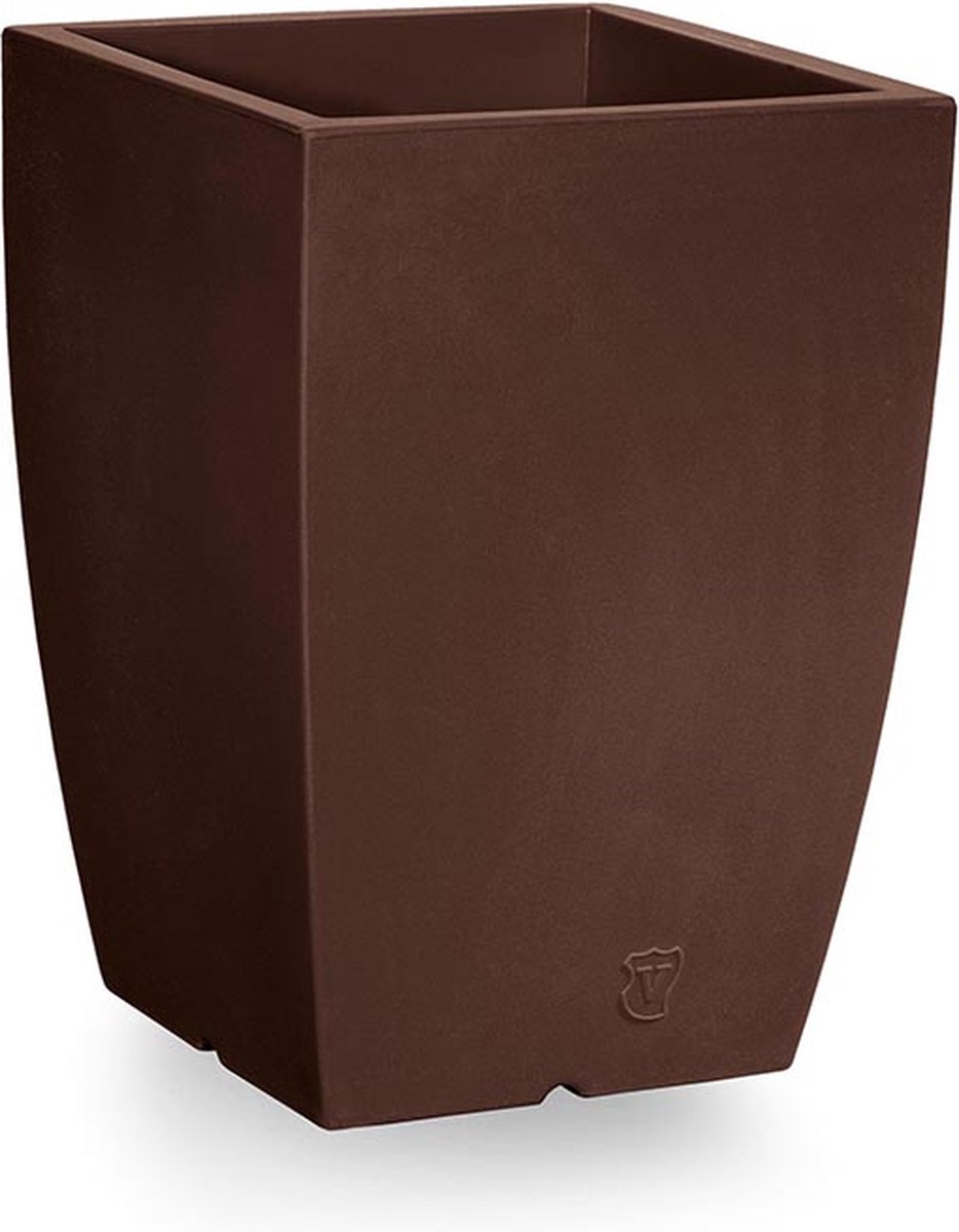 VECA - Bloempot Genesis, vierkant, H50 cm, bruin