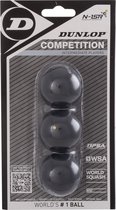 Dunlop Competition Squashbal - Squashbal - 3 Ballen - 1 Gele Stip