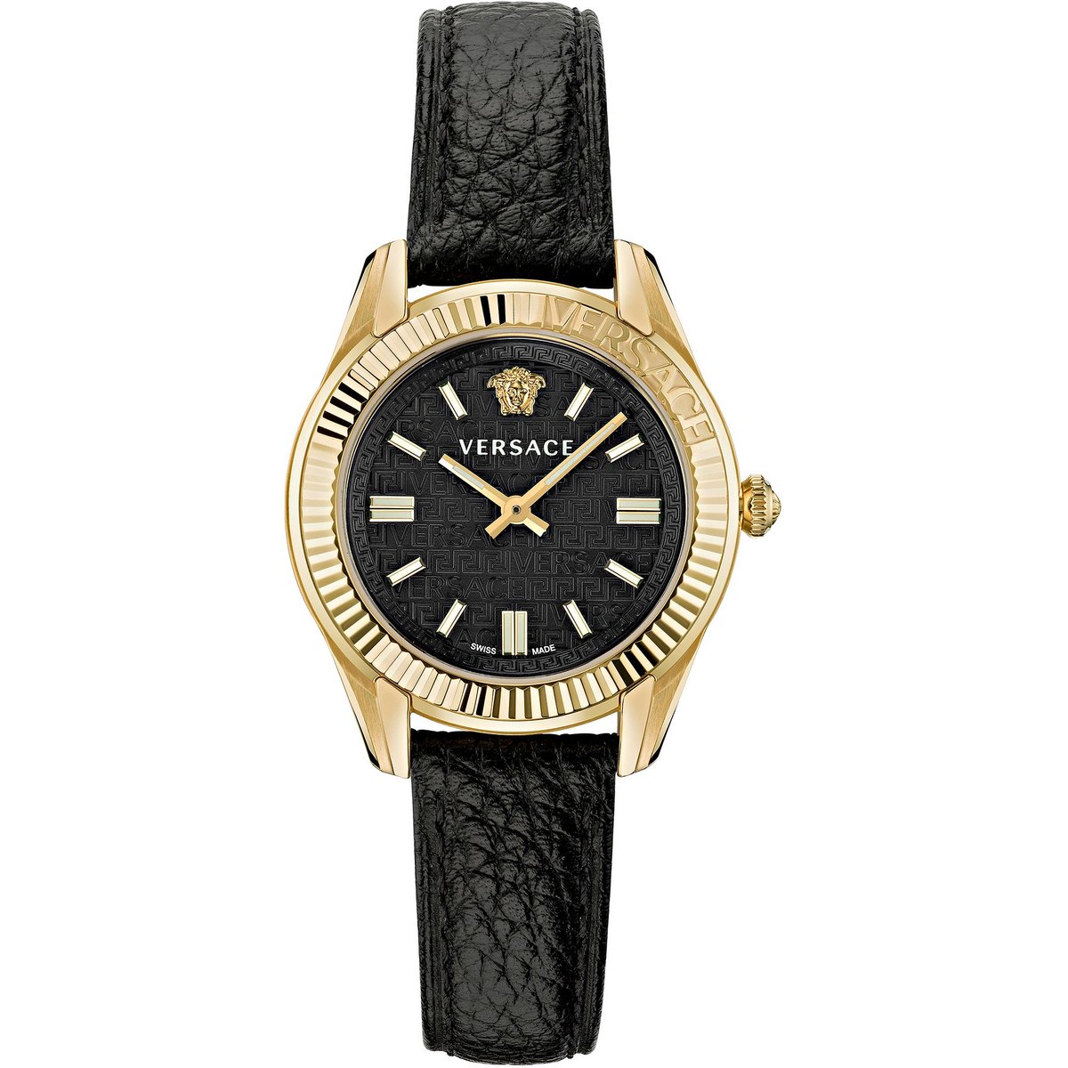 Versace Greca Time VE6C00223 Horloge - Leer - Zwart - Ø 35 mm
