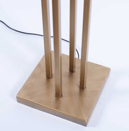 Lampadaire carré avec abat-jour en velours Roma | 1 lumière | marron / bronze / or | métal / tissu | Ø 45 cm | 165 cm de hauteur | lampadaire / lampadaire | design moderne / attrayant / classique