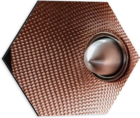Dibond Hexagon - Close-up van Onderdeel van Box - 30x26.1 cm Foto op Hexagon (Met Ophangsysteem)