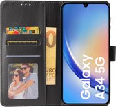 BookCase Hoesje Geschikt Voor Samsung A34 - Wallet Case - Hoesje Met Pasjeshouder - Zwart