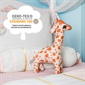 Comfy Baby | Superzacht pluche kussen voor baby's en peuters | Knuffels | Decoratief kussen voor slaapkamer en speelkamer | 37 cm | Giraffe