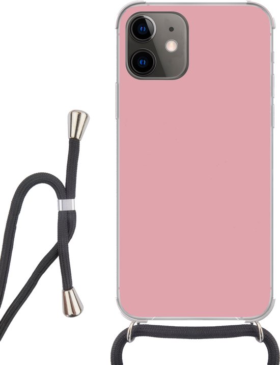 Bakicey Chaîne De Téléphone Portable Pour IPhone 11 - Avec Cordon - Transparent - Paillettes - Anti-chocs - Pour IPhone 11 - Rose