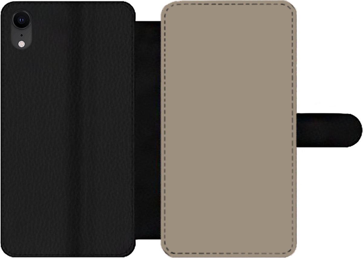 Telefoonhoesje Geschikt voor iPhone XR telefoonhoesje - Interieur - Kleuren - Beige - Met vakjes - Wallet case met magneetsluiting