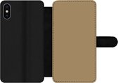 Bookcase Geschikt voor iPhone XS Max telefoonhoesje - Palet - Beige - Interieur - Met vakjes - Wallet case met magneetsluiting