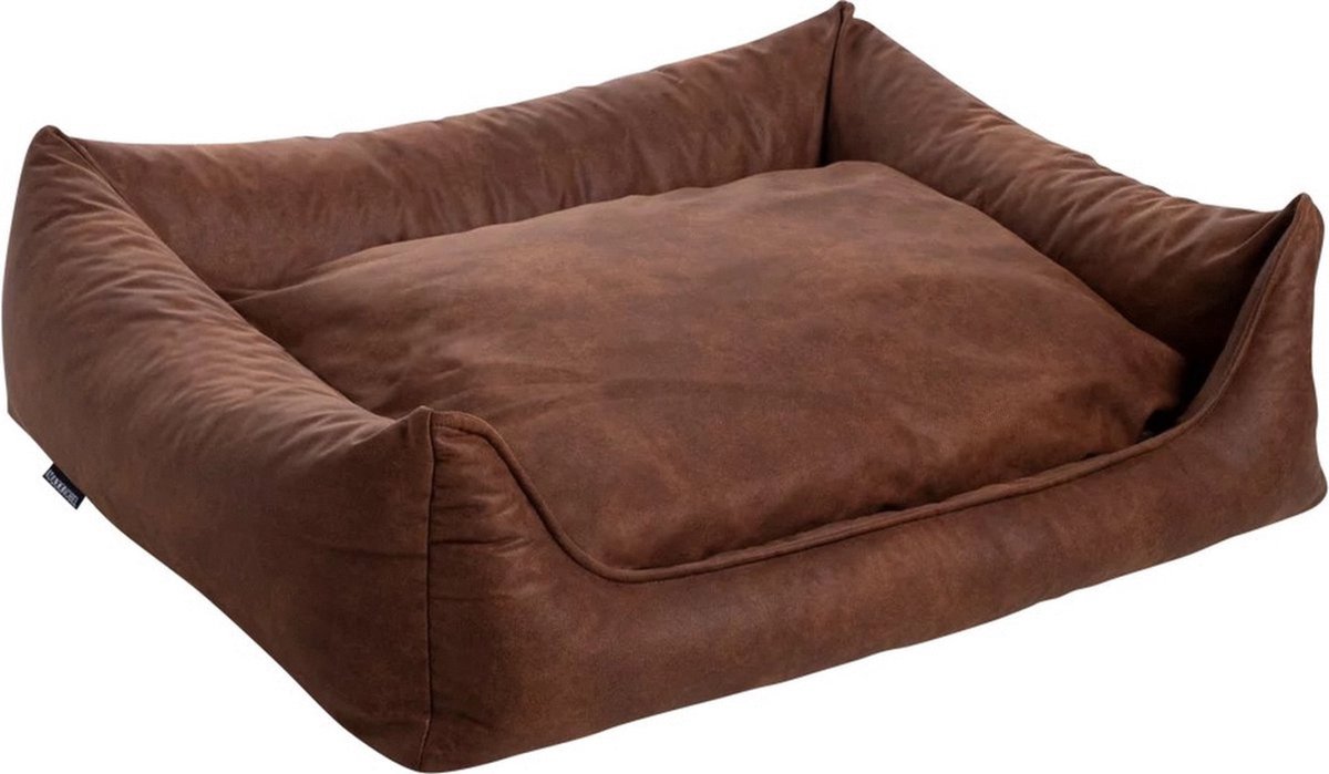 Maxxnobel Orthopedische Sofa Lederlook/Teddy Cognac - Hondenbank - Small