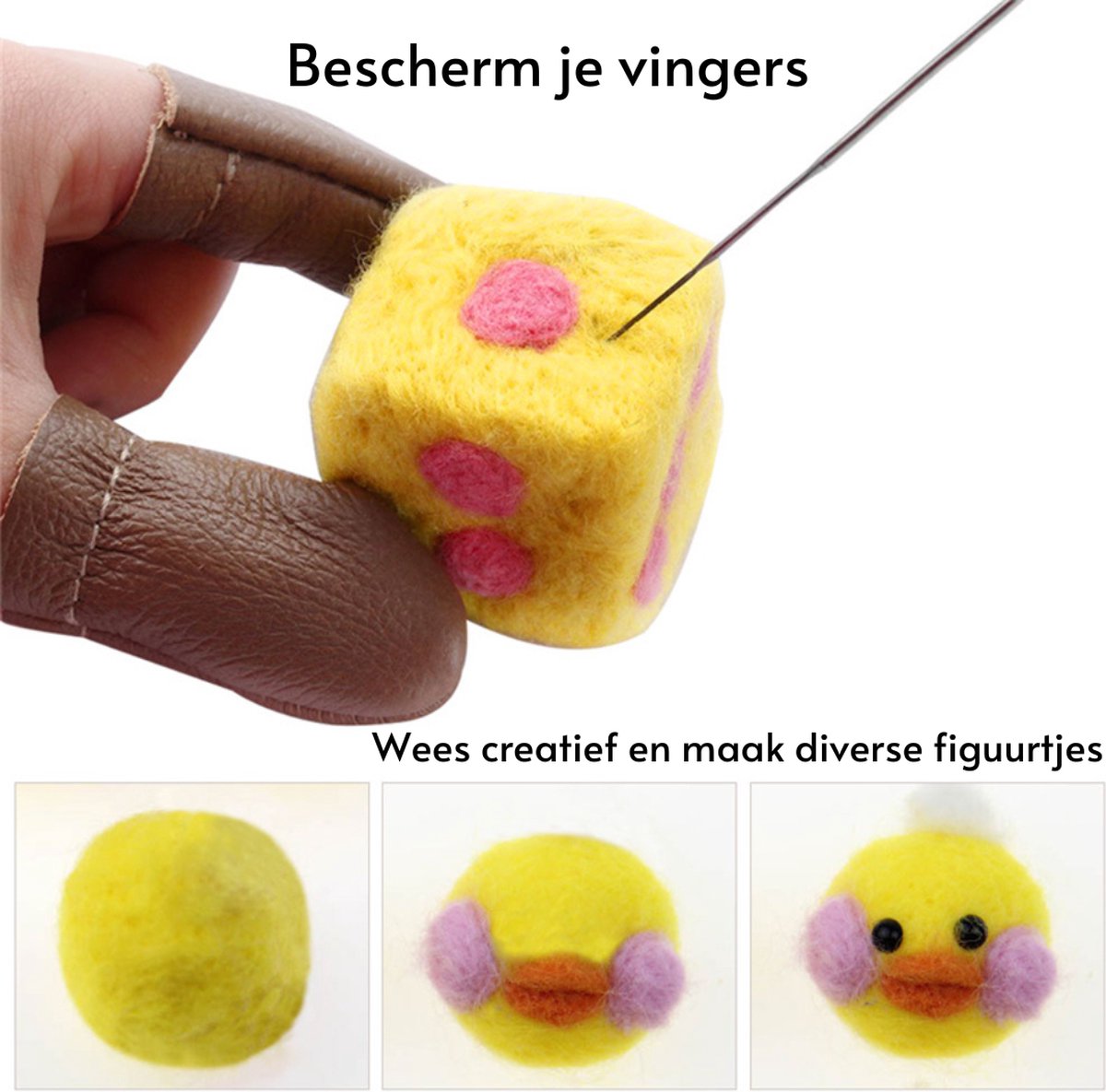 Compleet vilt pakket voor beginners en gevorderden - 50 kleuren wolvilt met gereedschap in opbergbox - Viltnaalden starters set - Naaldvilten / Wolvilten — afbeelding 9