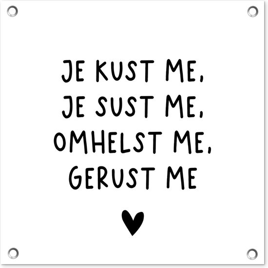 Posters de jardin Proverbes - Citations - Tu m'embrasses - Maaike Ouboter - 50x50 cm - Toile de jardin - Affiche d'extérieur