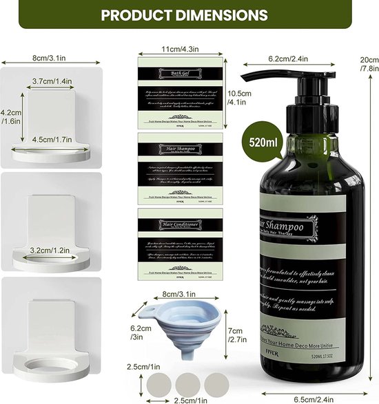 Unisense Shampoo & Conditioner Dispenser Douche Zeep Dispenser 3 Slaapkamers Geen Boren Wandshampoo Dispenser Douche Wanddouche Dispenser voor