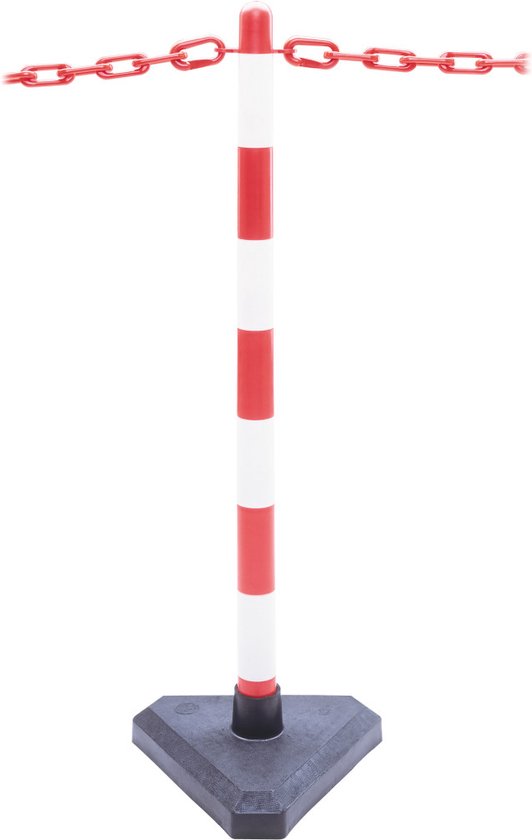 Poteau de chaîne intérieur, rouge blanc 900 mm