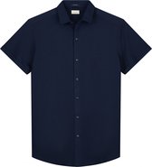 Dstrezzed Shirt Melange Pique - met lange mouwen - Heren Donkerblauw - Maat S