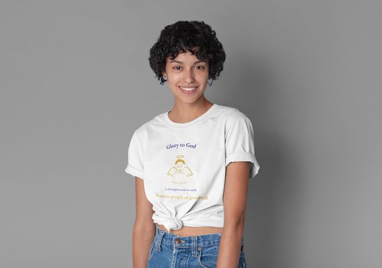 Chemise - Gloire à Dieu - Wurban Wear | Chemise drôle | Foi | T-shirt unisexe | Religion | Tapis de sol | Prier | Bible | Christianisme | Blanc