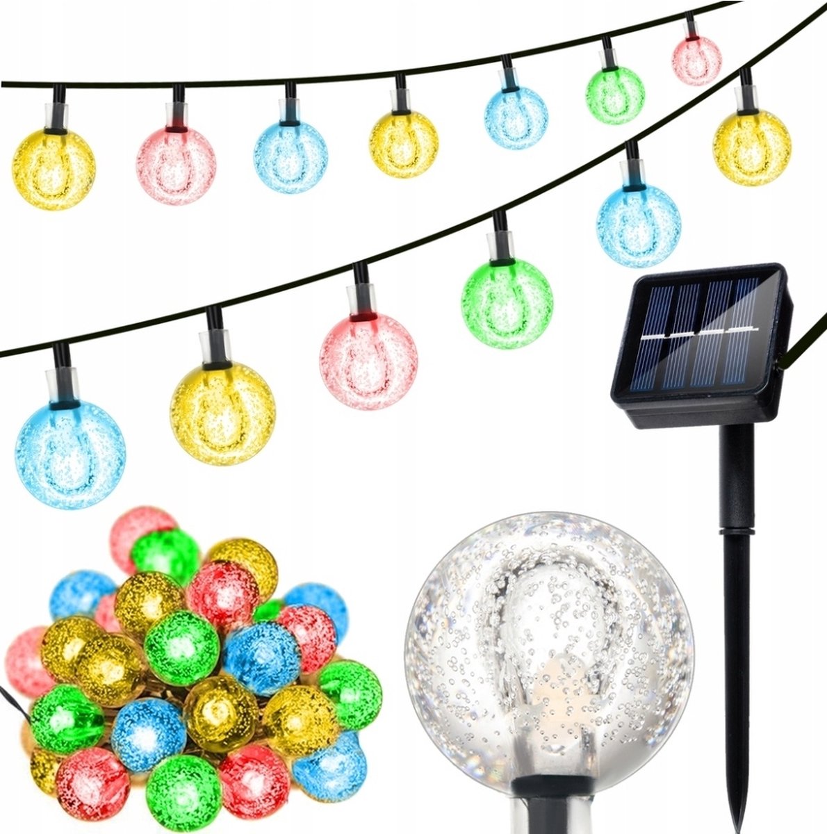 Ilso tuinverlichting op zonne-energie - solar - waterproof - 30 gekleurde lampen - 6 meter - IP65
