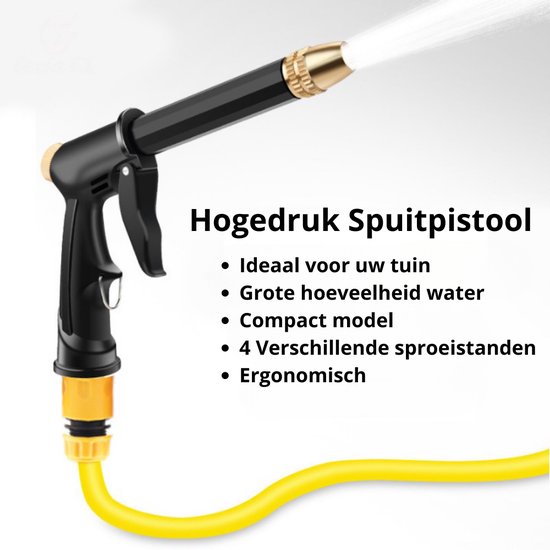Hogedruk Tuinsproeier - 4 Sproeistanden - Hoge Waterdruk - Ergonomisch Compact Model | bol.com