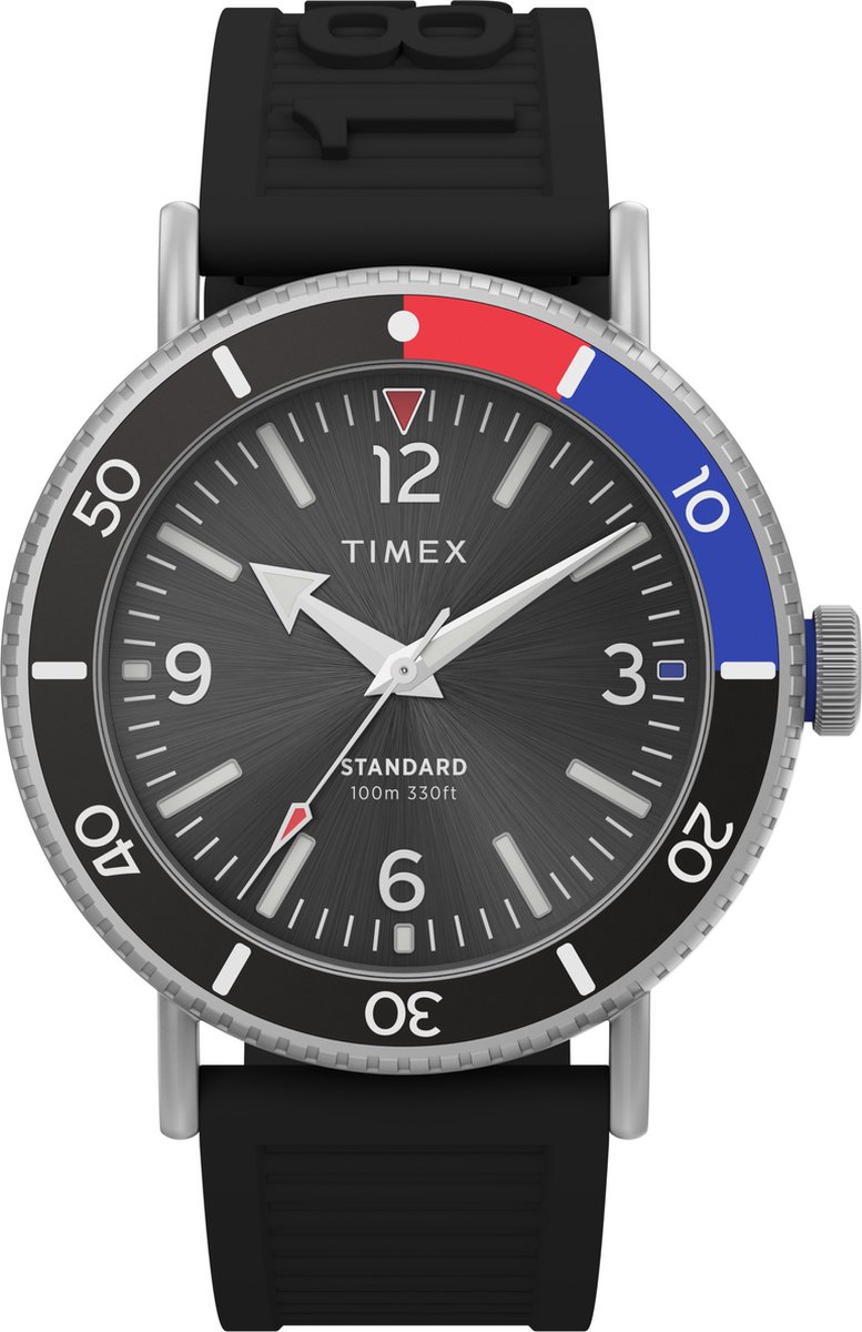 Timex Standard TW2V71800 Horloge - Rubber - Zwart - Ø 42 mm