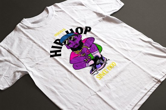 Shirt - Hip hop - Wurban Wear | Grappig shirt | Muziek | Unisex tshirt | Oortjes | Box | Gitaar | Piano | Dans | Koptelefoon | Wit