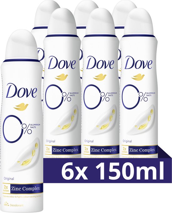 Dove 0% Aluminiumzouten Deodorant Spray - Original - bevat het 2 x Action  Zinc-Complex... | bol