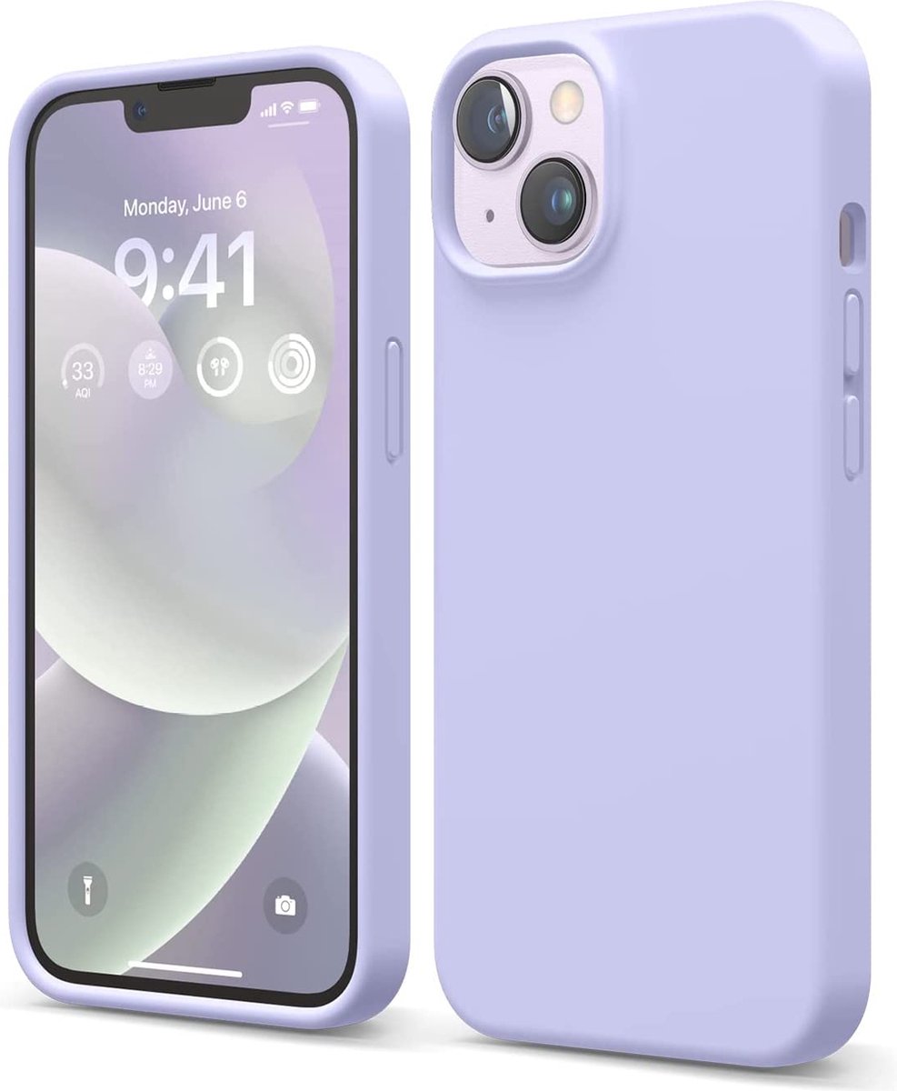 Casemania Hoesje Geschikt voor Apple iPhone 14 - Paars - Liquid Siliconen Back Cover
