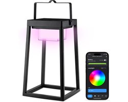 Brendz Slimme Solar tafellamp - RGB LED Lantaarn met 16 miljoen kleuren, Tuinverlichting op zonneenergie, USB-C oplaadbaar, IP44, Tafellamp oplaadbaar, Solar tafellamp buiten, Solar lantaarn, Yuma