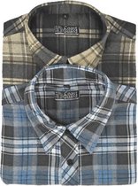 Terratrend Flannelshirts in dubbelpak, diverse kleuren, maat 3XL
