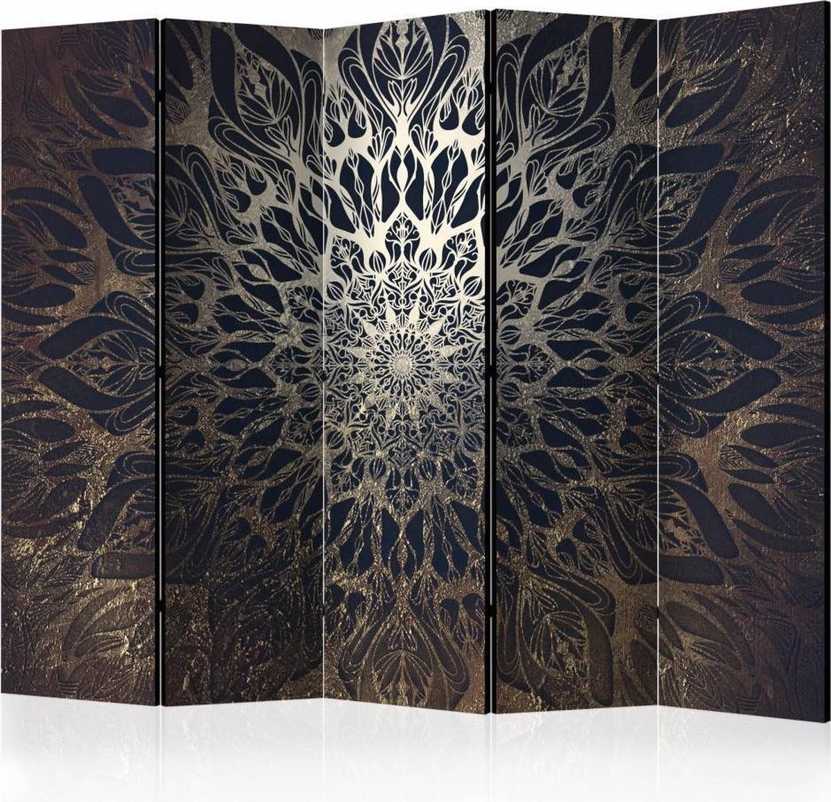 Vouwscherm / Kamerscherm - Spinnenweb, bruin 225x172cm, gemonteerd geleverd, dubbelzijdig geprint