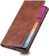 AZNS Samsung Galaxy A70 Portemonnee Stand Hoesje Coffee