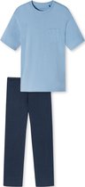 SCHIESSER Essentials Nightwear pyjamaset - heren pyjama lange mouwen borstzakje cirkels air - Maat: XL