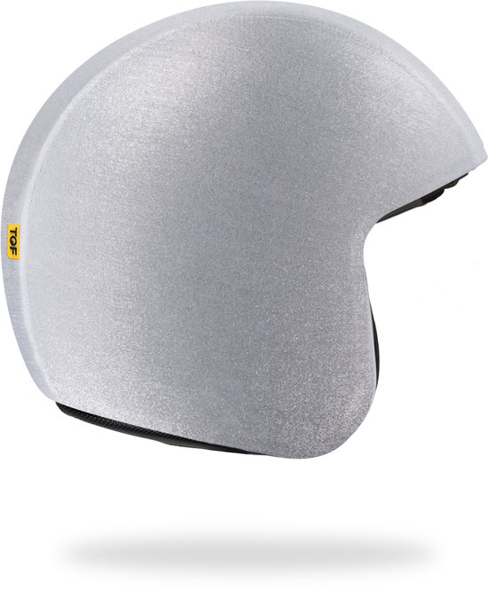 TOF SKIN - Glitter Silver - losse Skin - LET OP: Past alleen op een TOF BASE HELM (Scooterhelm - Jethelm - Fashion helm - Retro helm)